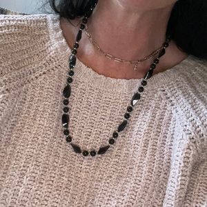 FREE w/purchase. Vintage navy blue beaded necklace.
